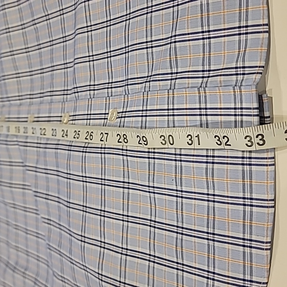 Kenneth Cole Reaction Plaid Button Down Shirt Blue 17-17.5 - Picture 10 of 10
